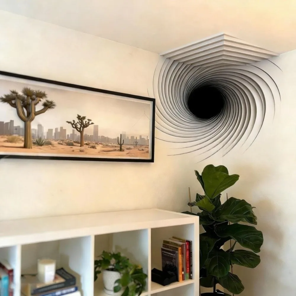 Creative 3D Walls Decal Irregular Abstract Wall Art Sticker Removable Art Illusion Wall Decal Home Decoration