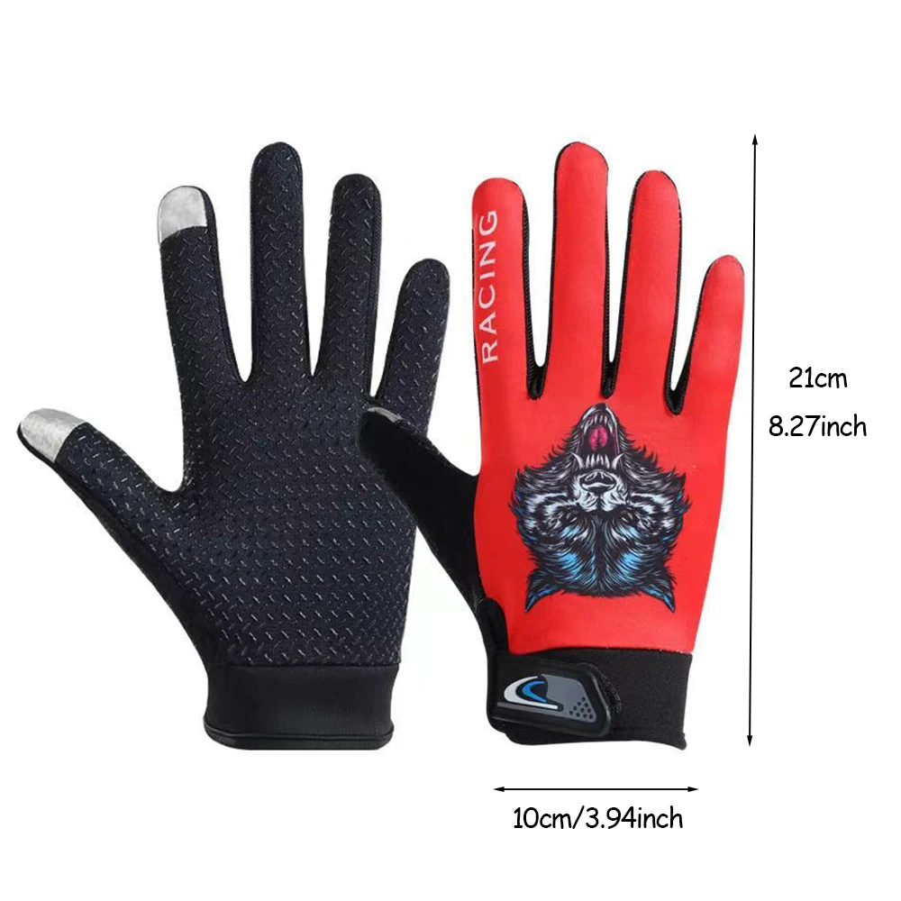 Herrenhandschuhe, Sommer, Frühling, Wolfsschädel, atmungsaktiv, rutschfest, Touchscreen, Radfahren, Sport, Motorrad, Übung, Damen, Rennhandschuhe – Detail 4