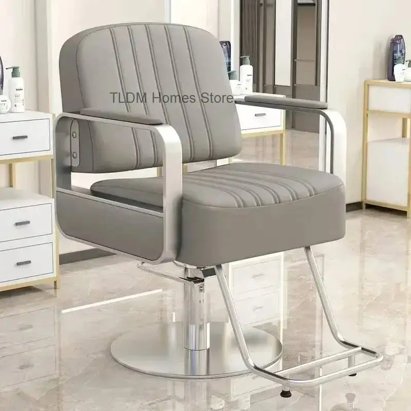 Silla de Barbería Elegante y Cómoda, Negra, Premium, Estilo Nórdico, Muebles para Salón de Belleza