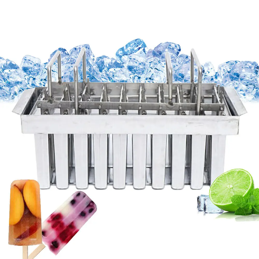 Commercial Metal Stainless Steel Molds Ice Lolly Popsicle Maker Ice Cream Stick Holder 20pcs DIY Tool Homemade