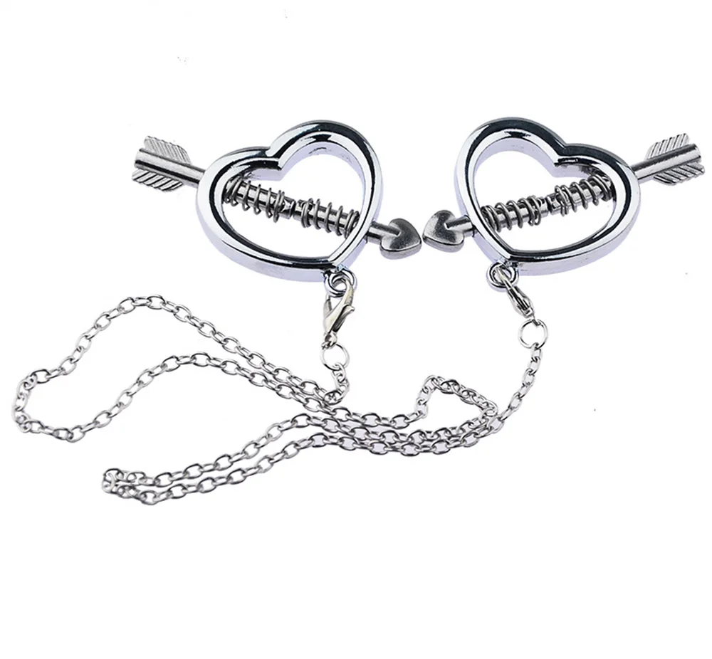 Metal Nipple Clamps Clips Stimulator Steel Nipple Breast Clamps Spring Pull Slave Bondage Flirting Women Sex Toy For Female