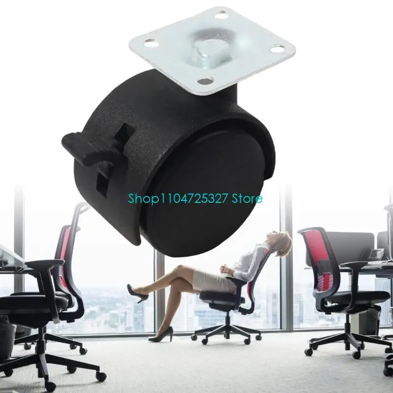 D8KF Heavy Duty Low Profile Rubber Caster Set For Smooth Movement Floor In Any Space Easy Repositioning Stability