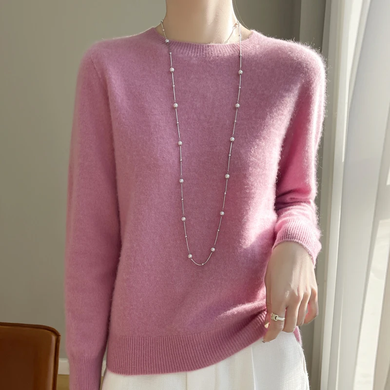2024 New Cashmere Sweater Women Autumn Winter Solid Long Sleeve Loose Pullover Tops Casual Cashmere Sweater Women