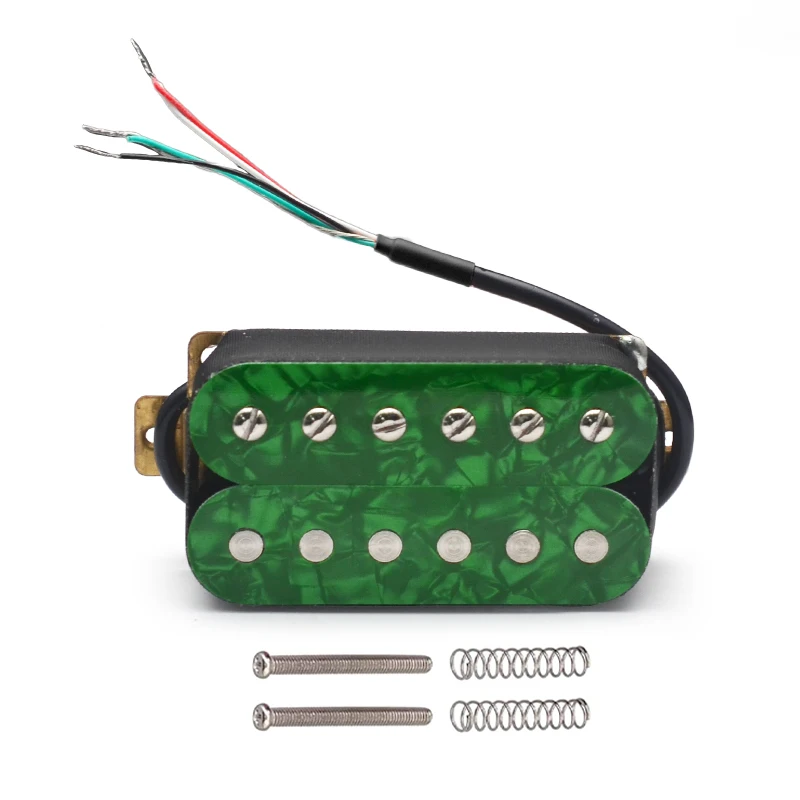 لؤلؤة خضراء الغيتار الكهربائي هامبوكر قابل للتعديل المسمار المزدوج لفائف ل 6 سلسلة الغيتار الكهربائي لفائف تقسيم لاقط N7.5K/B15K #5