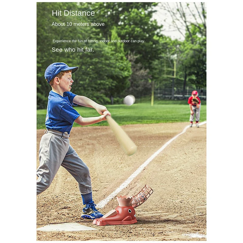 Children's Footsteps Ejection Training Baseball Set Parent-Child Indoor&Outdoor Sports Automatic Baseball Launcher