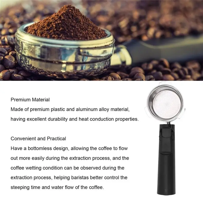 A67P-Aluminum Alloy Coffee Portafilter,51Mm Extraction Coffee Bottomless Portafilter For Various Coffee Machines