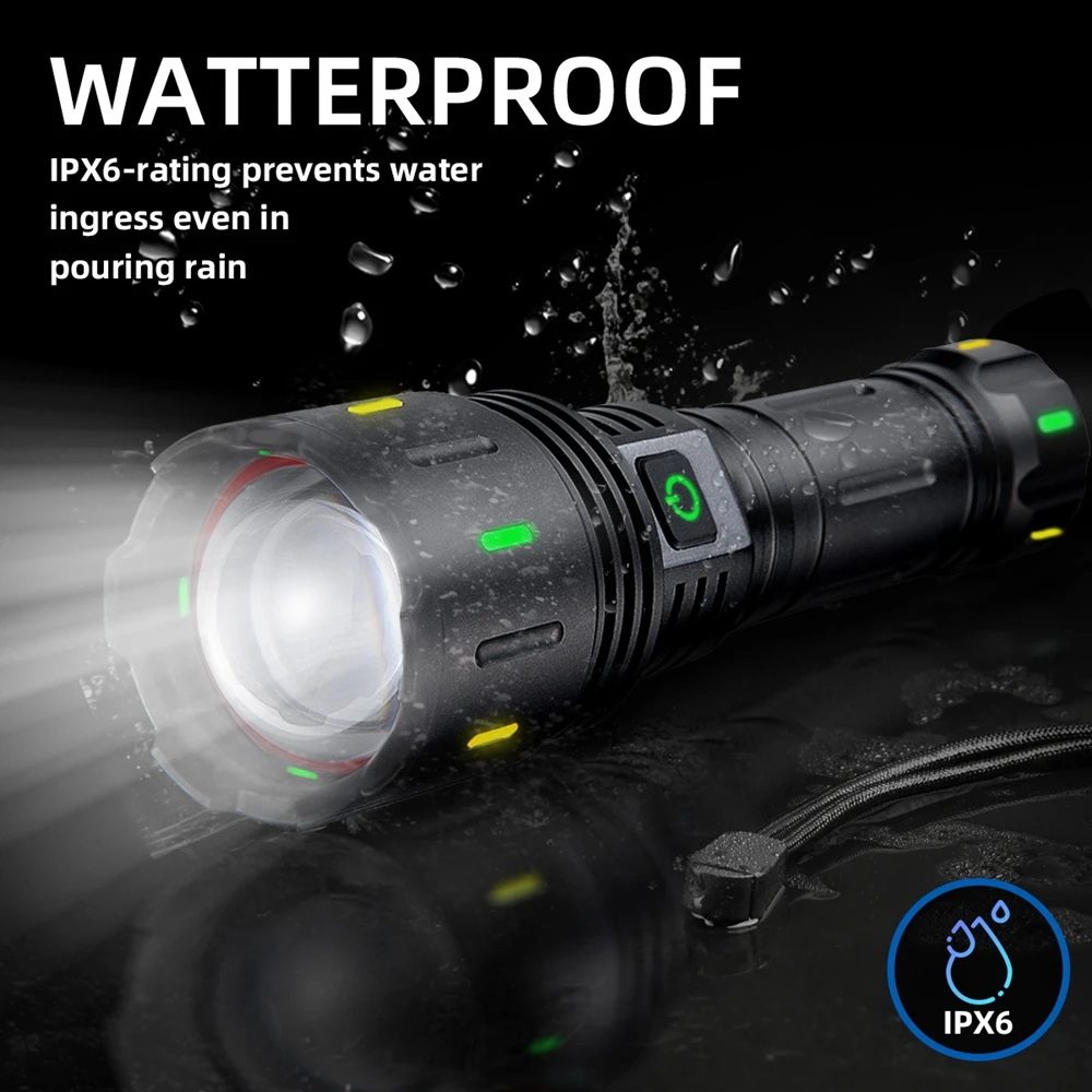 2000 Meters Super Bright White Laser Light LEP USB Rechargeable Torch 26650 Battery Outdoor Camping Emergency Flashlight