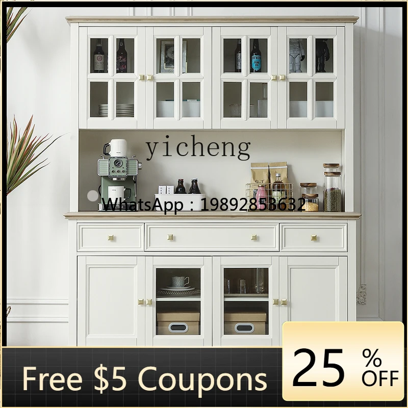 

AA solid wood dining side cabinet hole board shelf kitchen dining room cabinet household storage cabinet