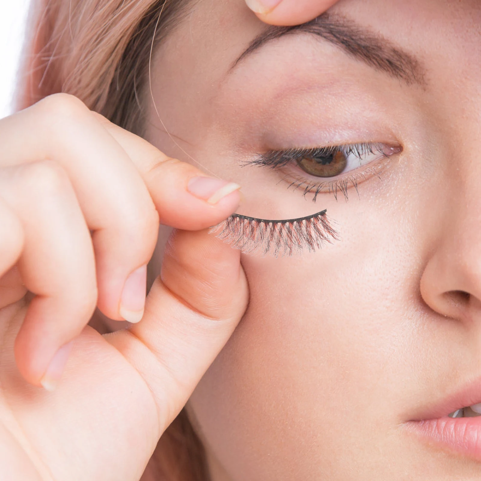 

4 Pairs Fake Eyelashes Natural Color Wispy Coloured Makeup Colorful False Colored Soft