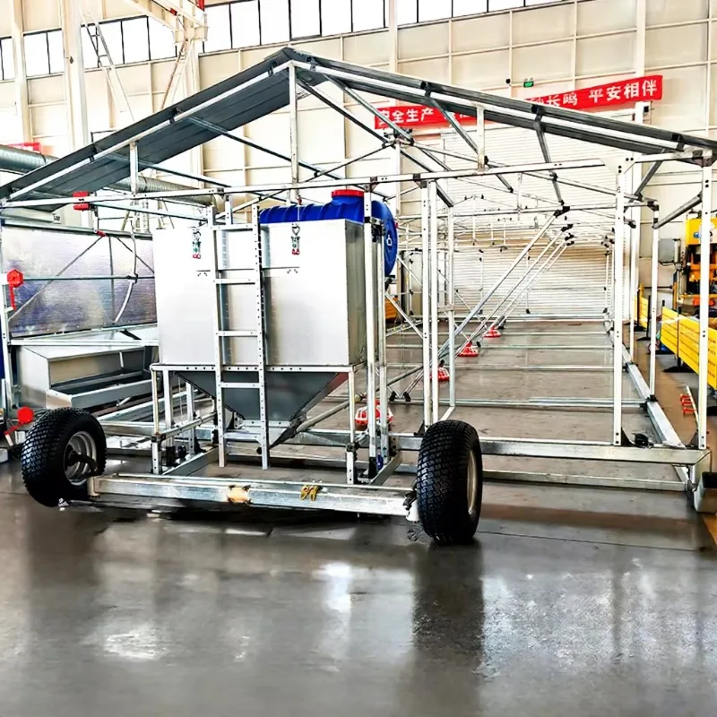 Customized Mobile Broiler Chicken Coop Wheels Automatic Feeding Drinking System Custom Size OEM 1Y Warranty