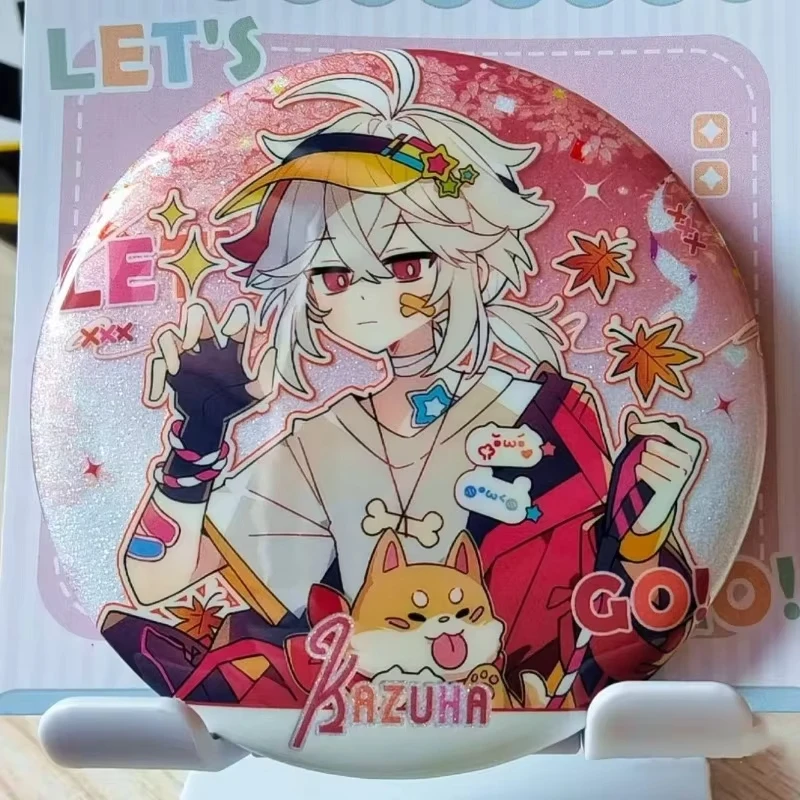 Genshin Impact Anime Badge Xiao Kazuha Wanderer Scaramouche Glitter Pin Enamel Breastpin Game Jewelry Gift For Fans