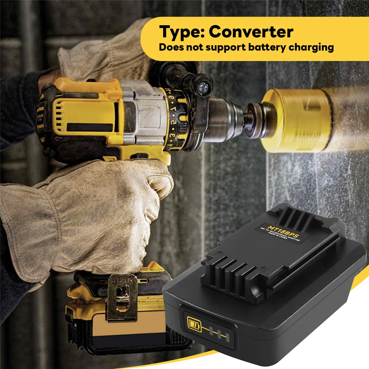 محول بطارية لماكيتا بطارية ليثيوم 18 فولت تم تحويلها إلى كابل بورتر بلاك اند ديكر ستانلي 18 فولت 20 فولت محول بطارية A002