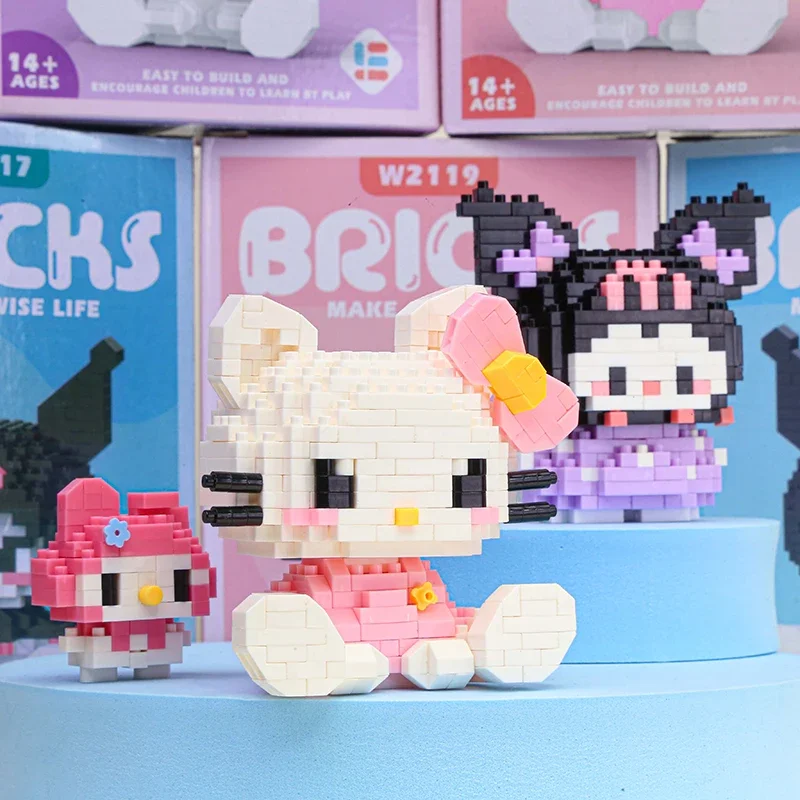 Disney Kuromi LinaBell Hello Kitty Building Blocks Princess Cartoon Bricks for CHILDREN'S Birthdays Halloween Christmas Easter