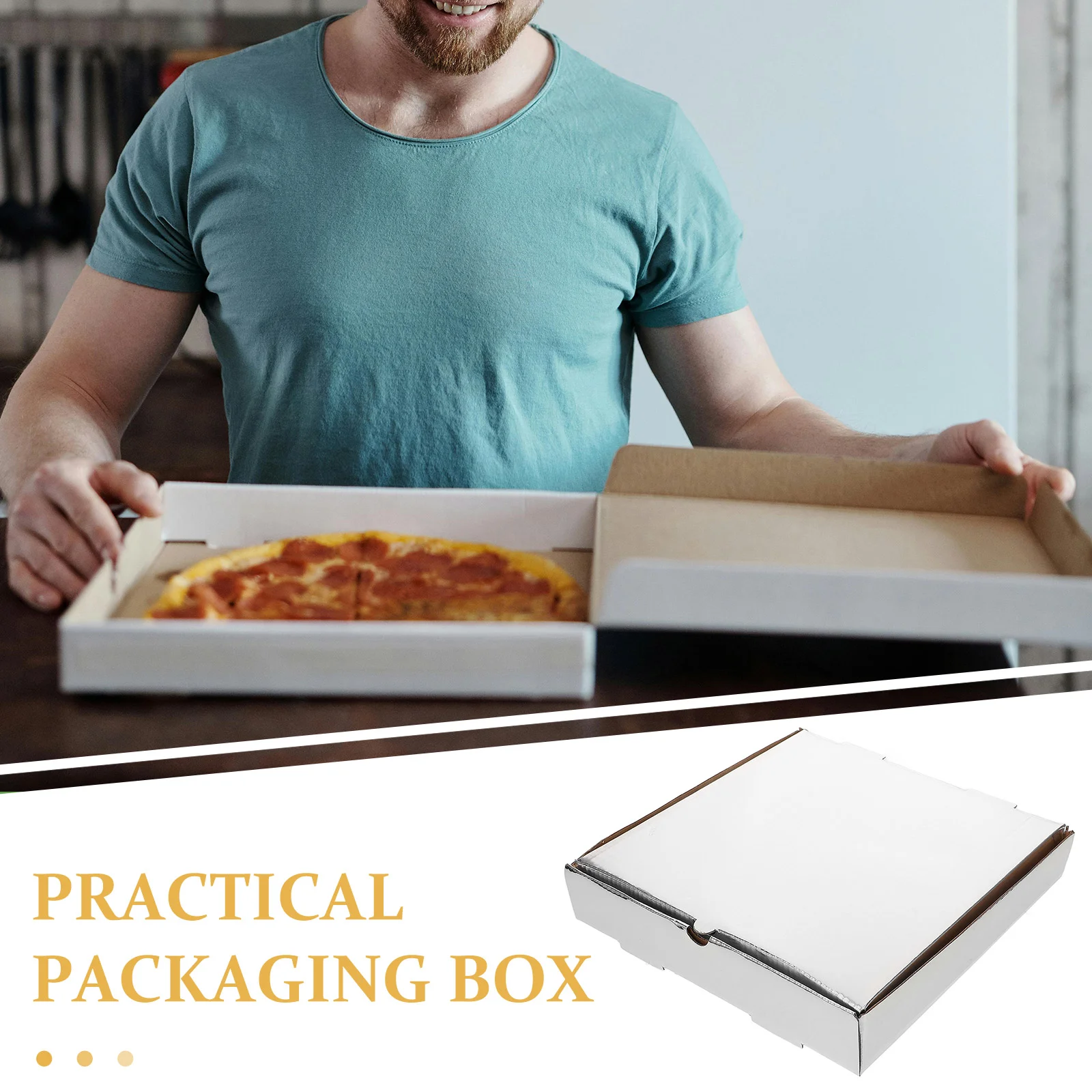 10 Pcs Pizza Box Food Packing Boxes Gift Take Out Container Baking Supply Paper Containers Multi-function Storage