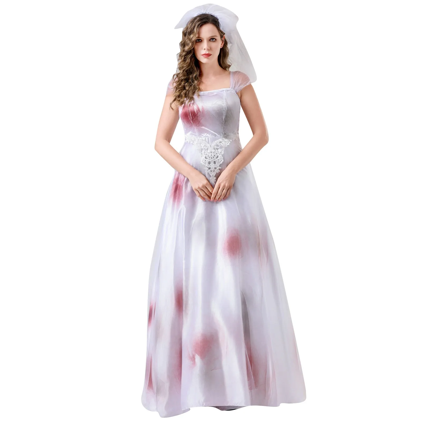 Halloween Mexican Day of the Dead Scary Zombie Bloody Ghost Bride Fancy Costume masquerade Horror Witch Vampire Cosplay Dress