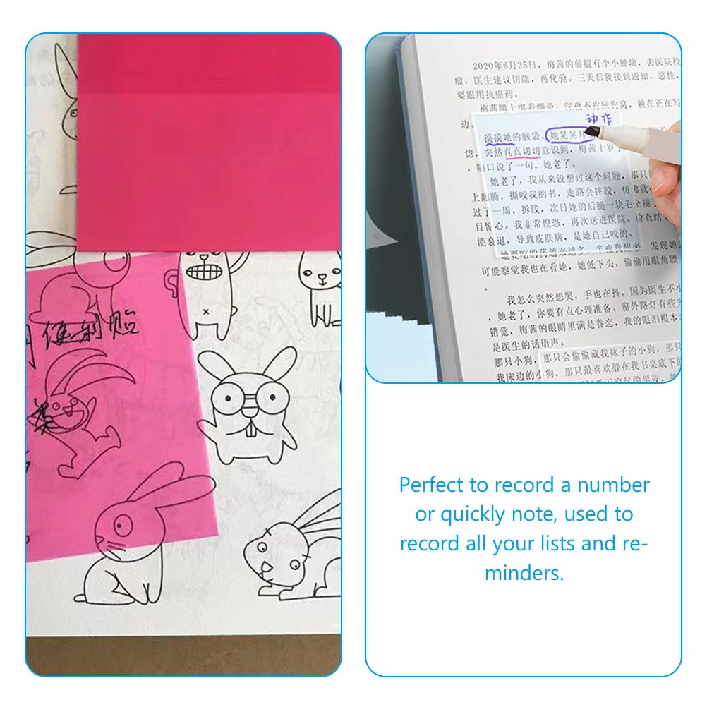 

6pcs Note Reminder Sticker Colorful PVC Memo Stickers for Students School Office Supplies Reusable