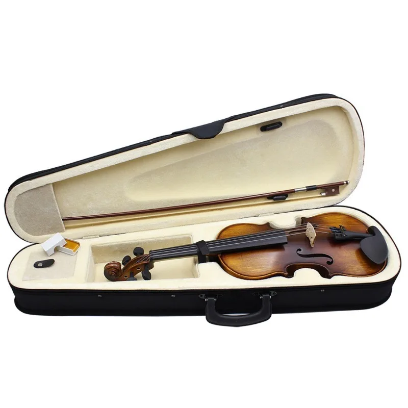 4/4 Violin Set Vintage Matte Spruce Solid Wood Violin Popular Violin Adult Beginners Practice Playing The Instrument