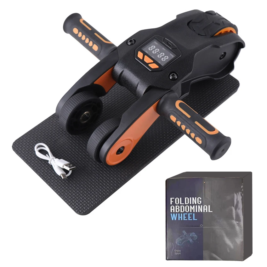 Rodillo de entrenamiento abdominal de entrenamiento de núcleo de rebote automático de rueda AB de conteo digital