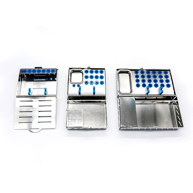 

Dental Implant Tool Box Stainless Steel Dentistry Implant Instruments Storage Case
