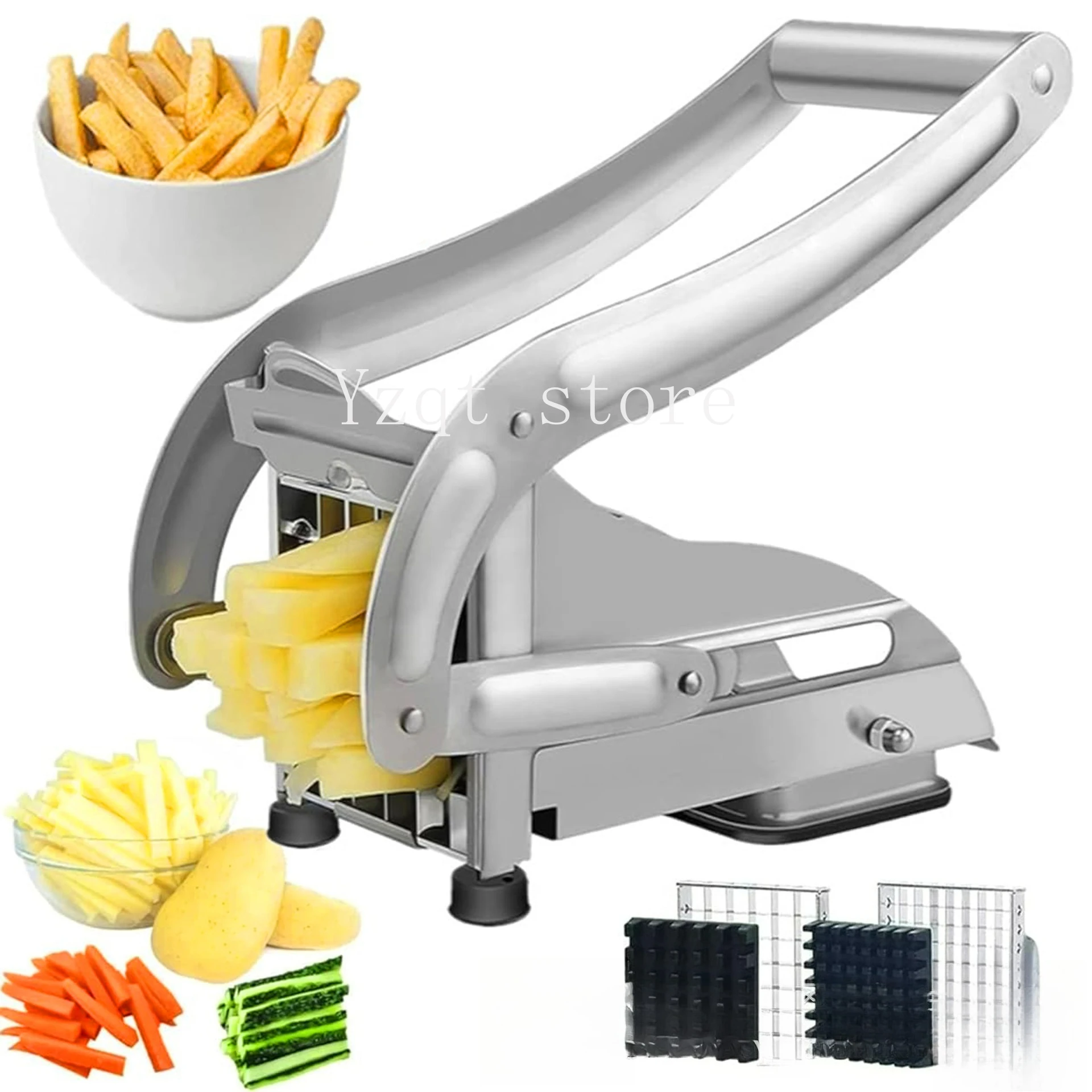 

Fried potato cutter Stainless steel hand press machine Cucumber French fries cutter