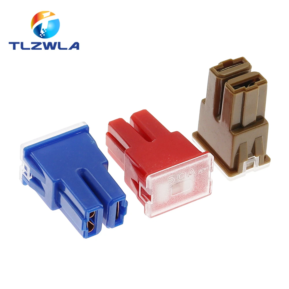 1PCS Automotive Car Truck Van Square Fuse 32V DC Long Foot Female Fuse 20A 30A 40A 50A 60A 70A 80A 90A 100A 120A