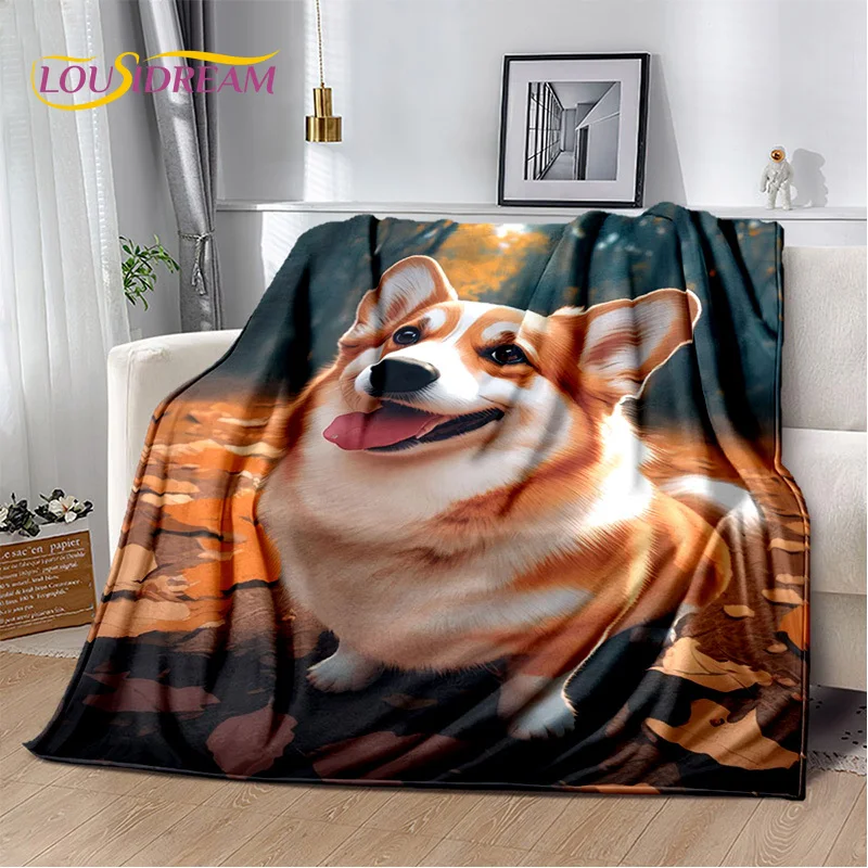 Cute Dog Cartoon Husky, Samoye, Chihuahua, Koki Pomeranian Blanket,Soft Throw Blanket for Home Bedroom Sofa Cover Blanket Kids