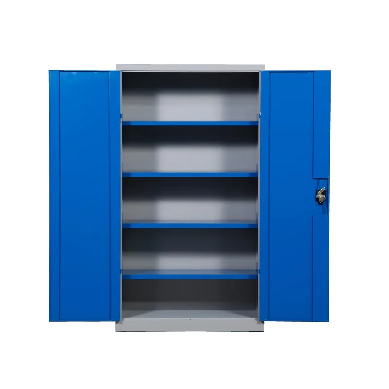 Heavy duty workshop metal garage locker with 2 doors and 4 adjustable shelves