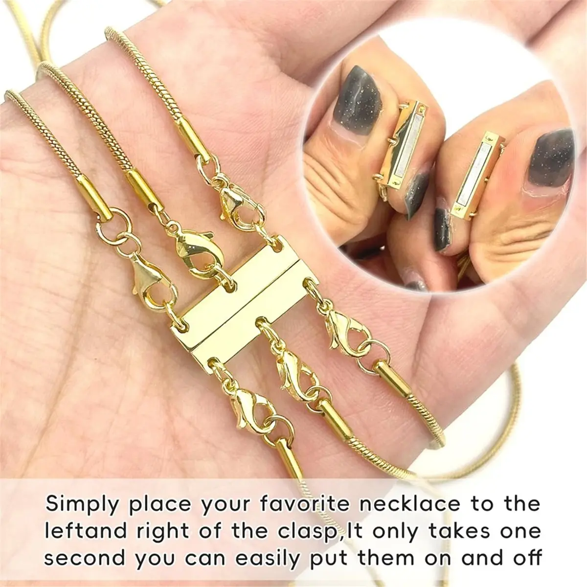 2026 New 4pcs Multi Necklace Layering Clasp, Silver and Gold Necklace Separator for Layering, Magnetic Clasps Jewelry Connectors