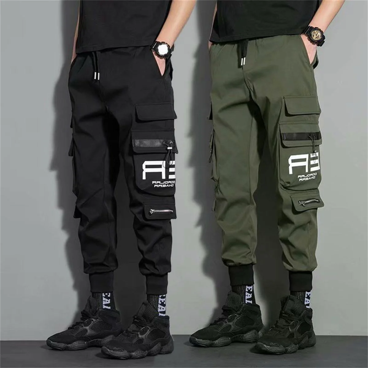 Fashion Couple Cargo Pants Women High Waist Loose Baggy Tactical Sweatpants Fashion Hip Hop Harajuku Joggers Trousers Female