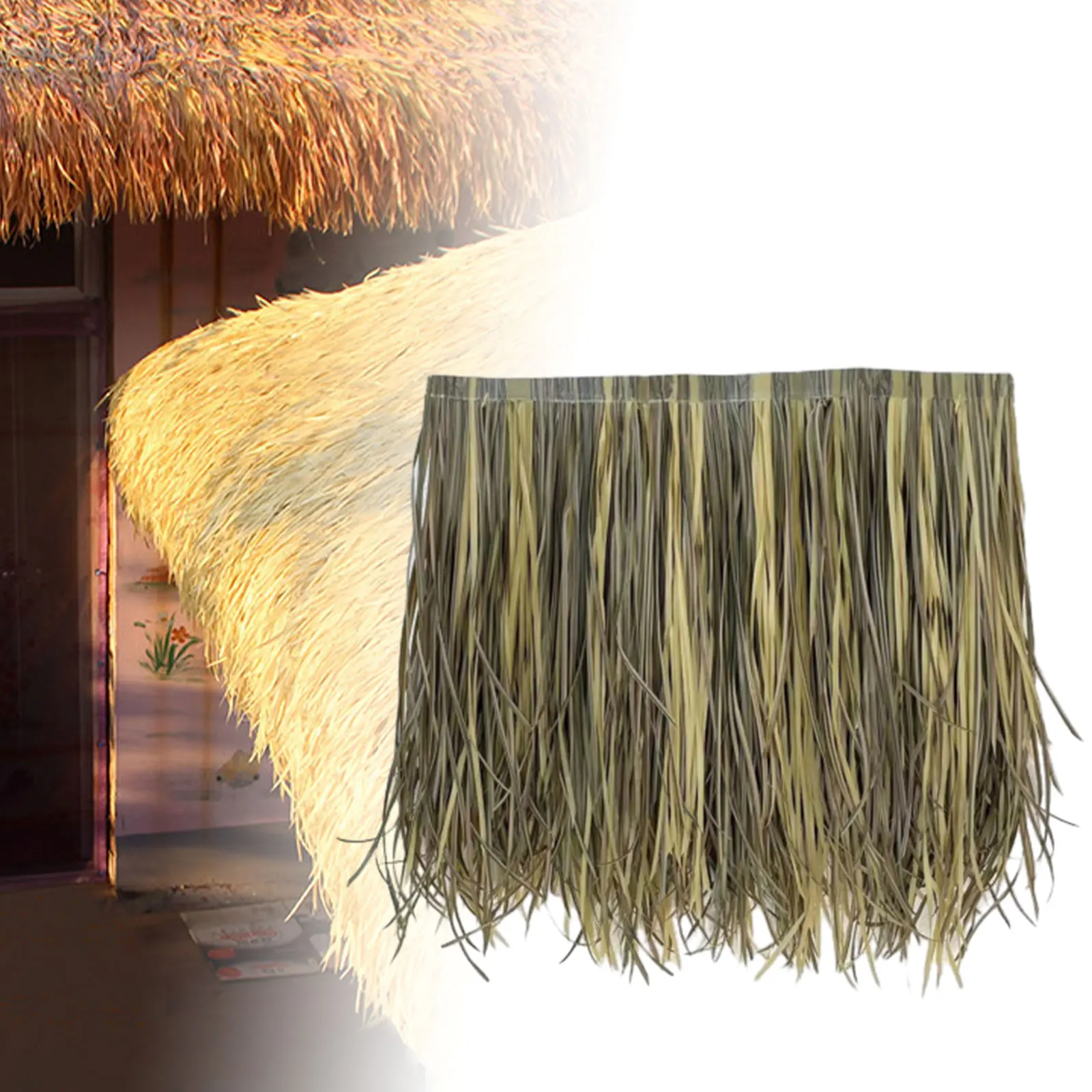 Straw Roof Thatch Fake Accessories Outdoor Lawn Simulation Thatched Artificial Straw Roof Decoration for Fence Umbrella Cover