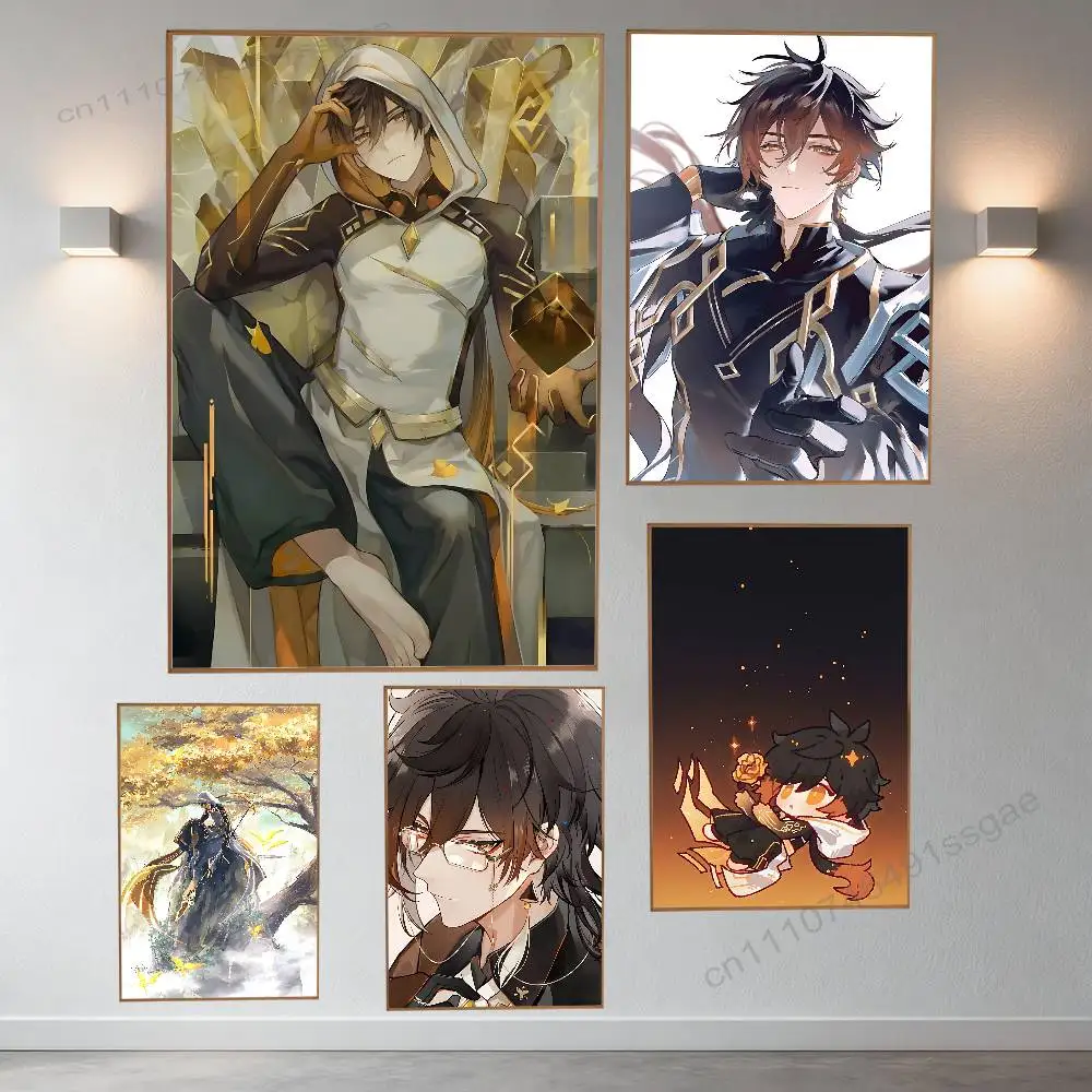 

Zhongli G-Genshin Impact Poster Wall For Sticky Decoration Waterproof Home Living Room Bedroom Bar
