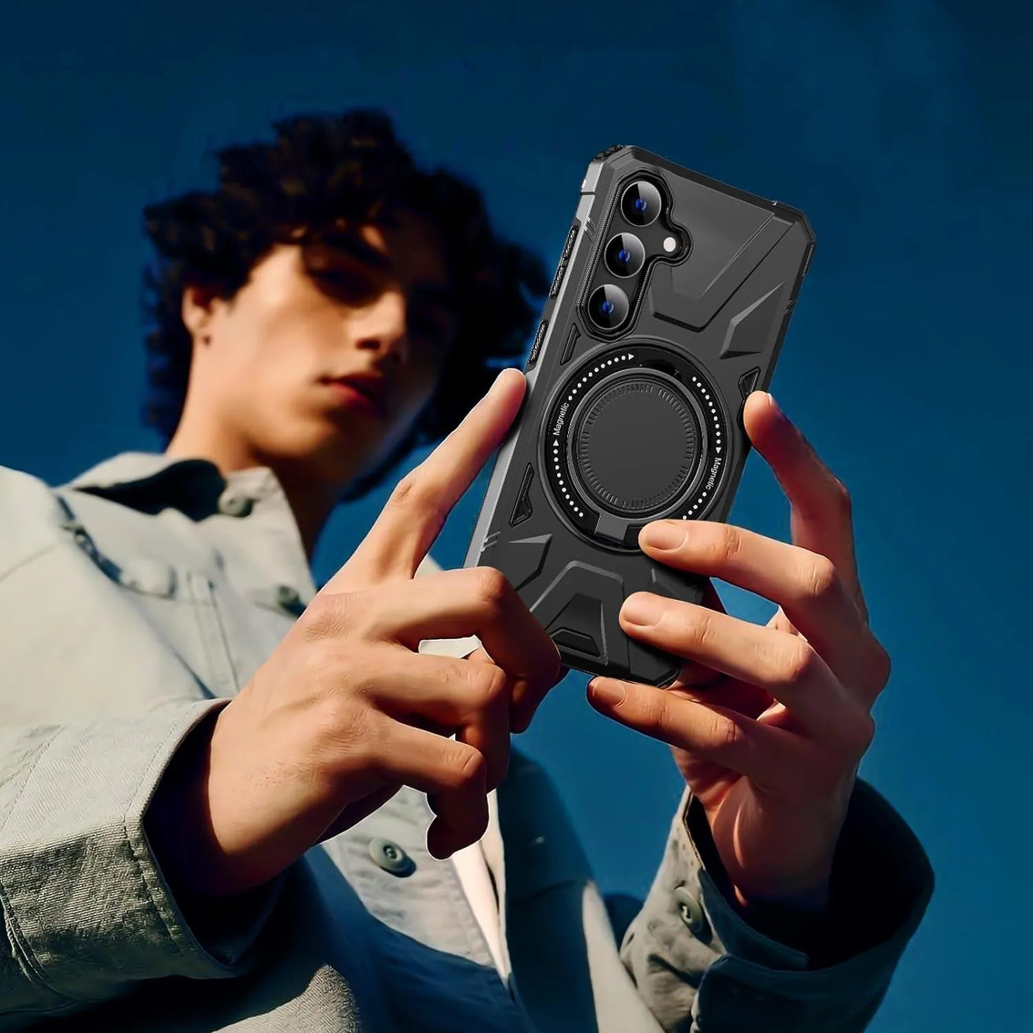 Case For Samsung Galaxy A55 A15 A35 A54 A14 S24 Ultra S23 FE Stand Ring Magnetic Ring Holder Protection Stands Kickstand Covers