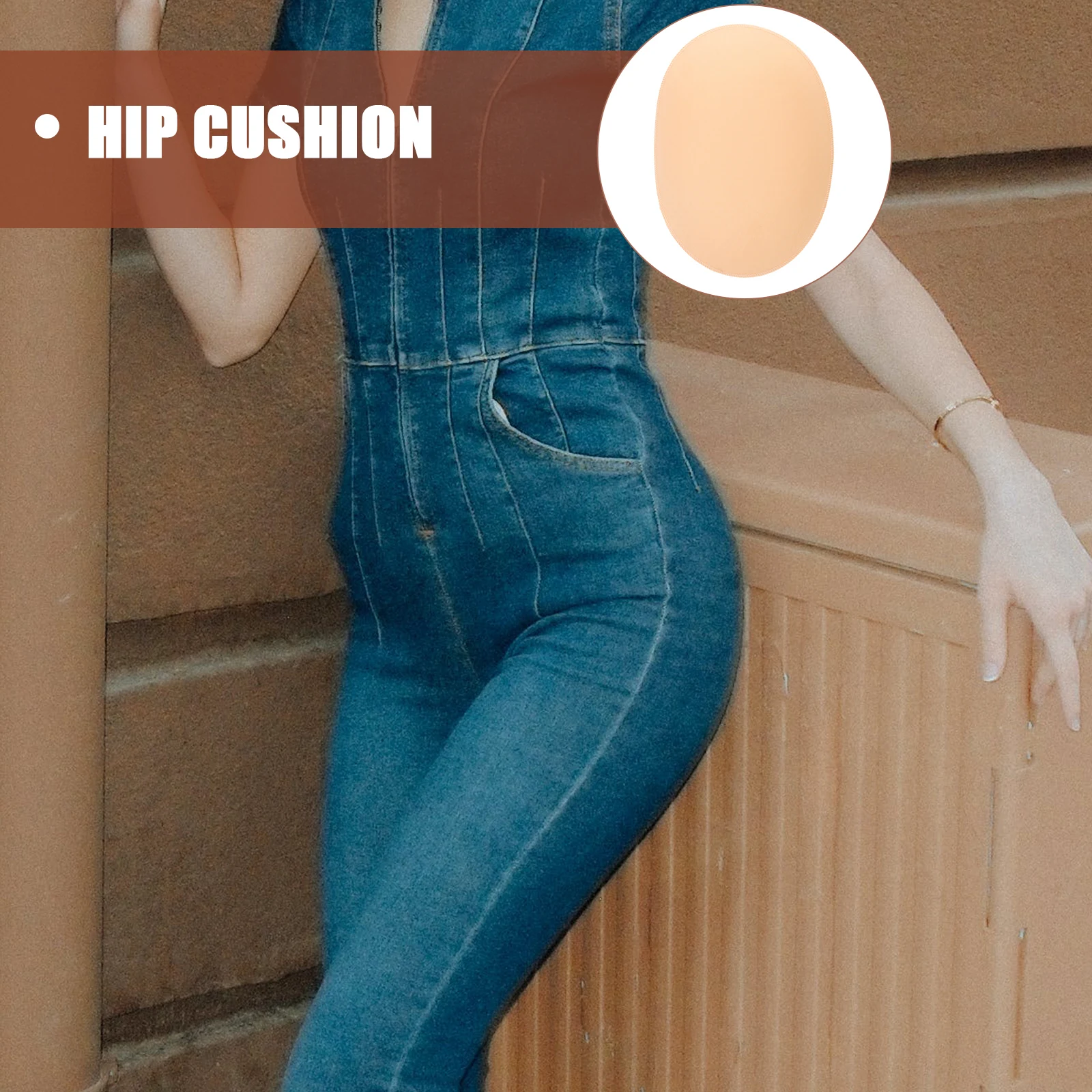 

1 Pair Silicone Hip Pad Self Adhesive Washable Women Hips Enhancer Bigger Butt Lifting Cushion Skin Color M Size Ladies
