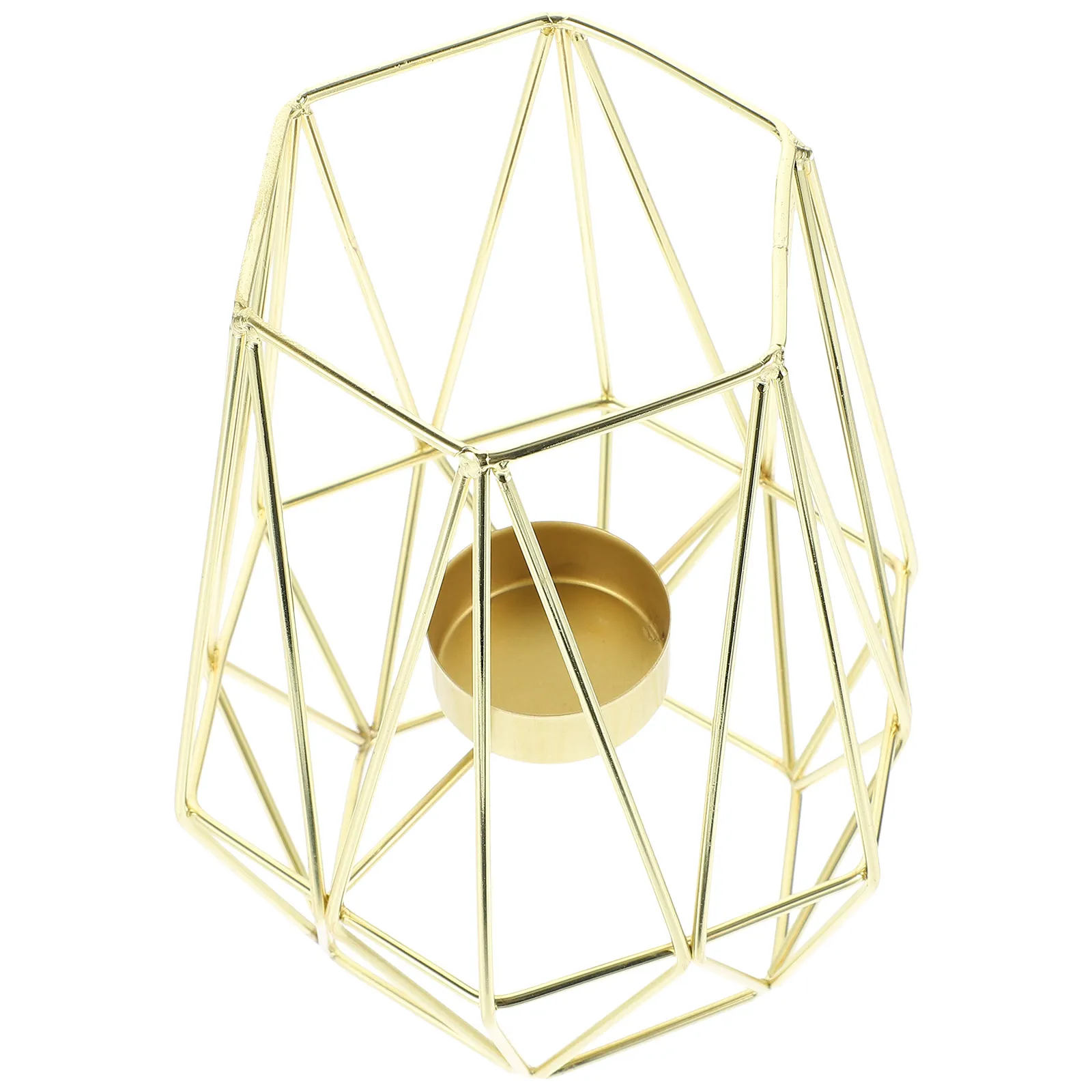 

Vintage Style Gold Plated Metal Holder Stand Decorative Desktop Tealight Candleholders For Party Festival Simple