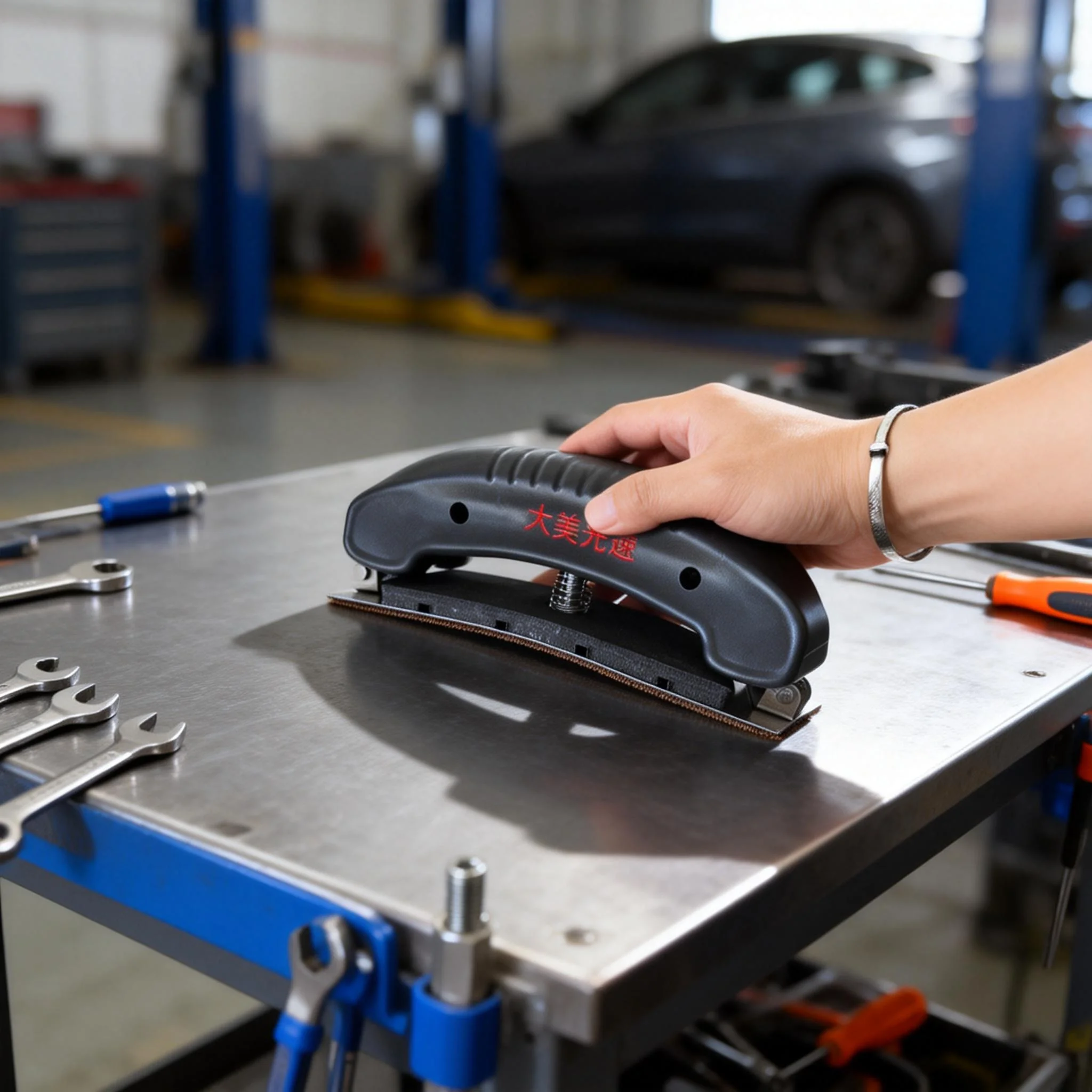 

Adjustable Rectangular Hand Grinding Plate Spring Push Plate for Car Putty Ash Curved Surface Finisher Auto Body Repair Tool