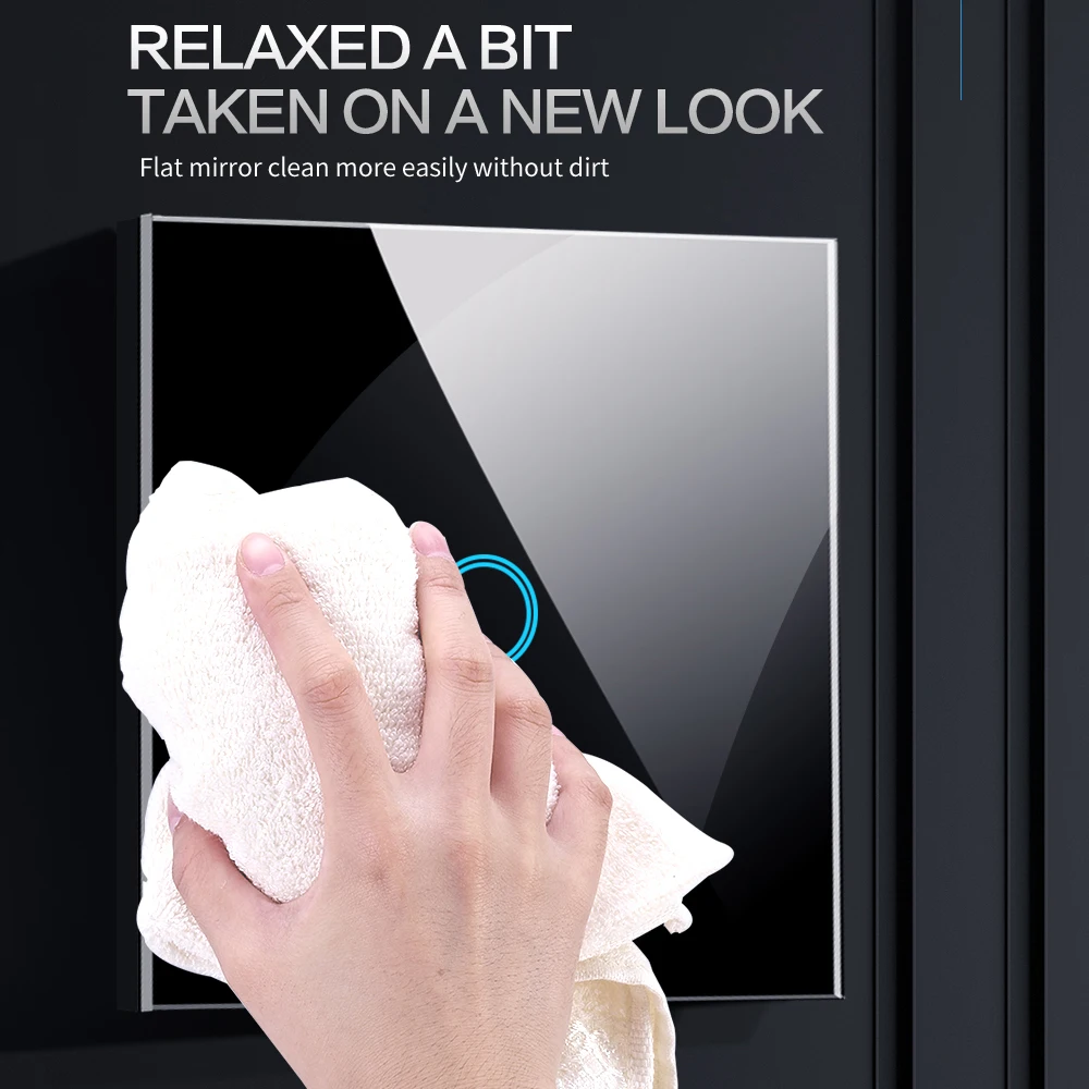 Touch Switch Sensor Switches Light  Wall Led 1 Way 110v 220v 220 V Lamp Button on Off Controller Waterproof Tempered Glass Panel