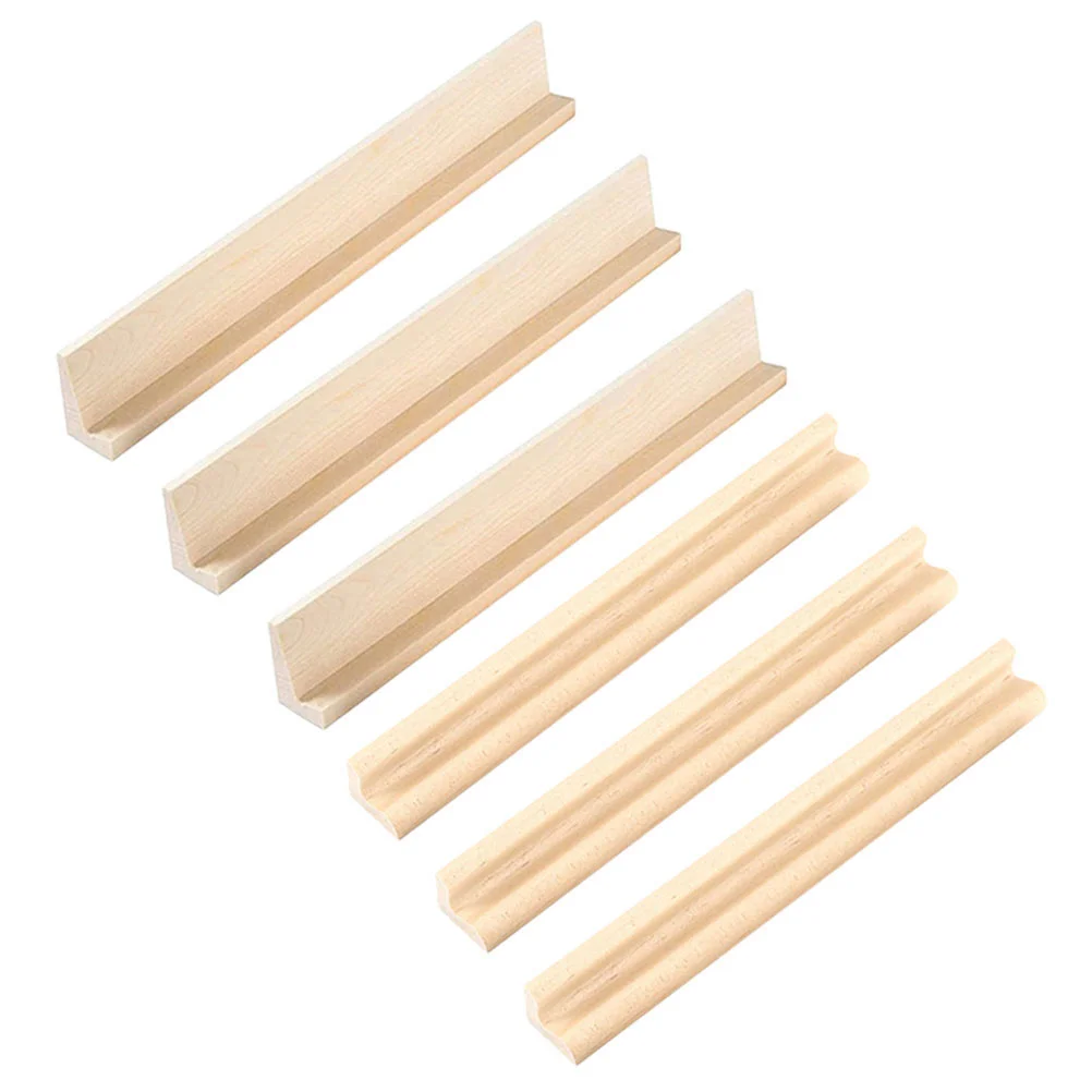 6 Pcs Wooden Ornaments Desktop Domino Racks Displaying Holder Bases Stand Trays Holders