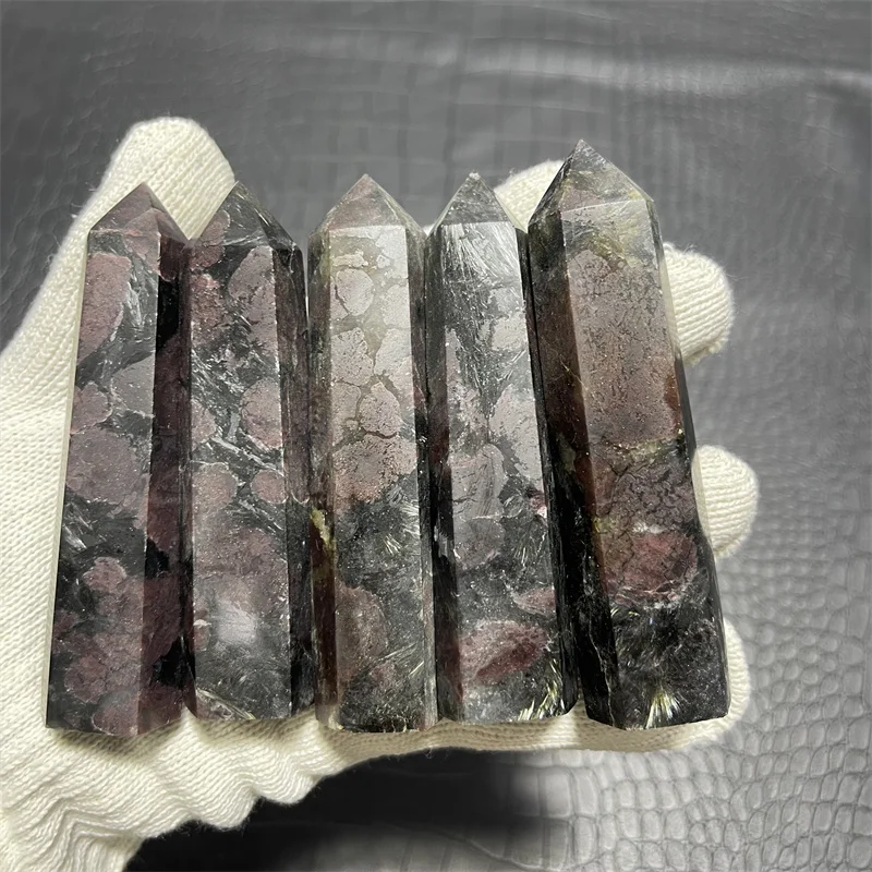 

5pcs Natural Firework garnet Crystal Points pillar Polished Healing from Chakra healing