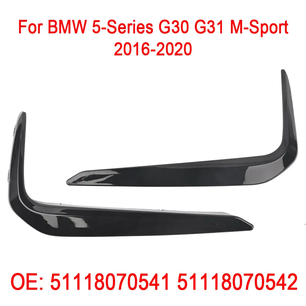 

Front Bumpers Fog Light Trim Strips Eyebrow Cover Gloss Black 51118070541 51118070542 For BMW 5-Series G30 G31 M-Sport 2016-2020