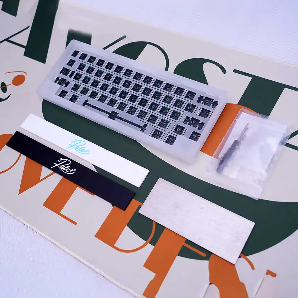 Rule60 V2 عدة لوحة المفاتيح الميكانيكية 60% التصنيع باستخدام الحاسب الآلي بأكسيد الألومنيوم علبة أكريليك مجموعات ربط السيراميك الارضي نوع C عبر 1.2 مللي متر PCB PC لوحة HHKB مخصص