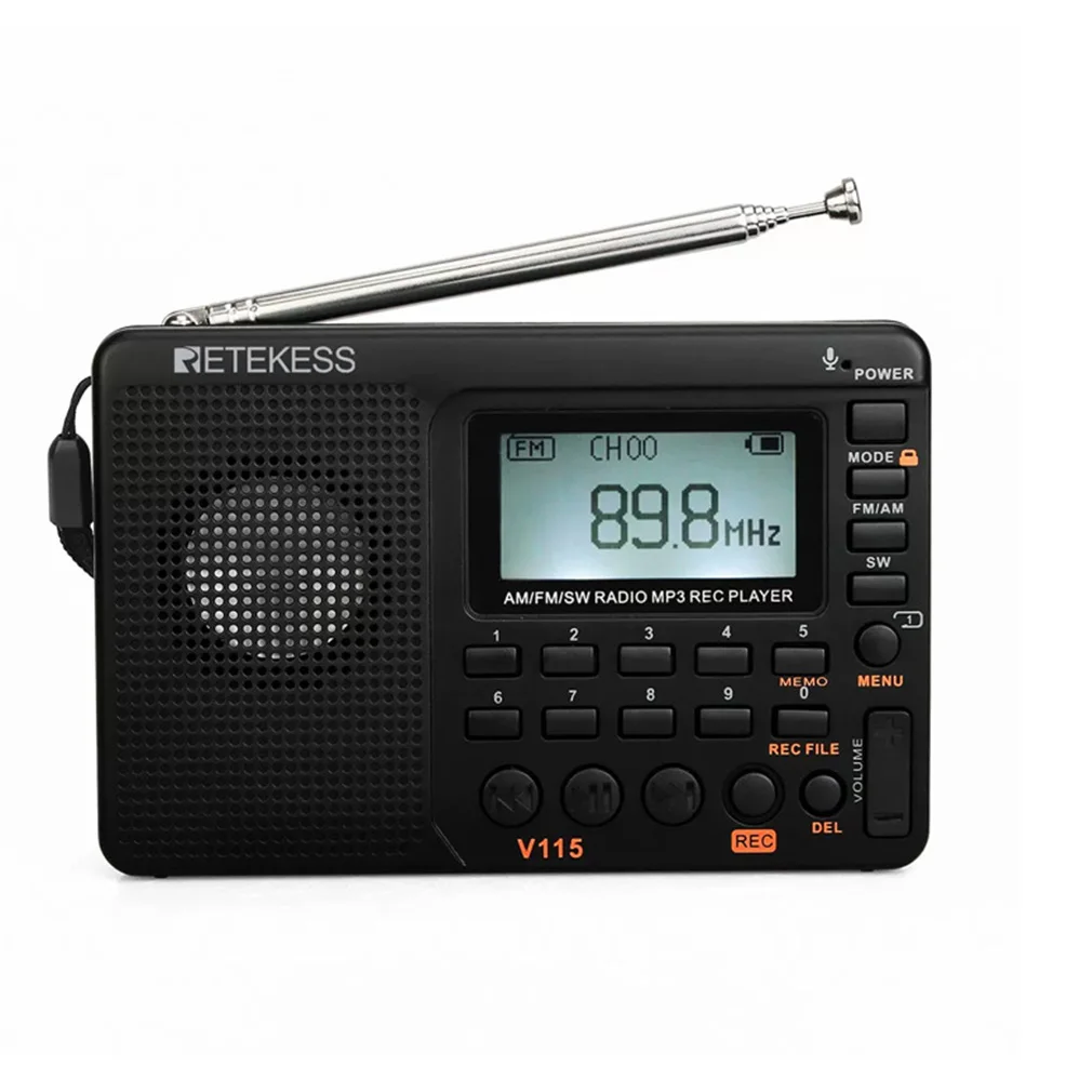 

V115 Radio FM AM SW Radio Portable Rechargeable Multilingual Radio For Christmas Gift Full Wave USB Recorder Built-In Speaker
