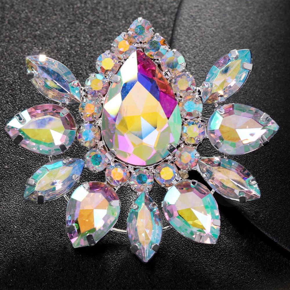 Stonefans Colorful Exaggerated Geometric Rings Adjustable Drag Queen Fashion Water Drop Rhinestone Finger Ring Handmade Jewelry