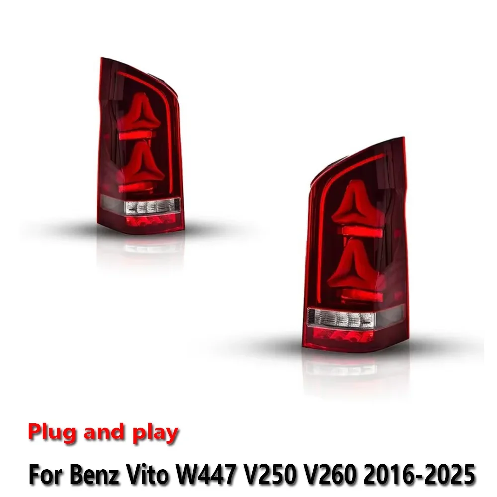 

Светодиодные задние фонари для Mercedes-Benz Vito W447 V250 V260 2016-2025: ДХО, стоп-сигнал, указатель поворота, подключение Plug and Play