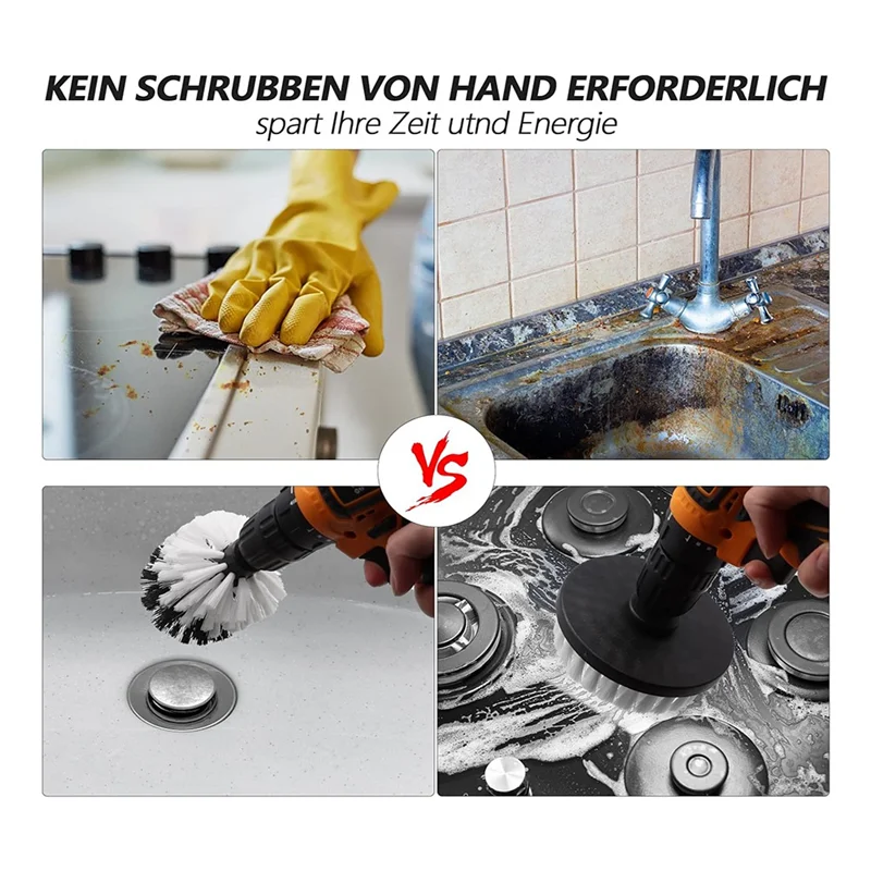 مجموعة مرفقات فرش المثقاب ABLA-21Pcs للتنظيف، فرش تنظيف لجميع الأغراض مع مرفق ممتد