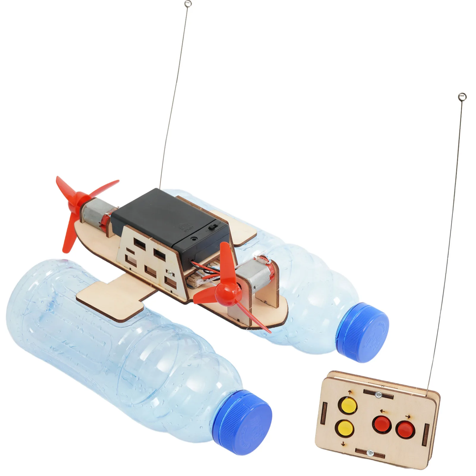 ประกอบลมเรือไม้รีโมทคอนโทรลเรือ DIY วิทยาศาสตร์การศึกษา RC ไฟฟ้าของเล่นของขวัญ Creative G76