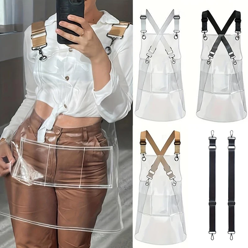 패셔너블한 투명 PVC 앞치마 방수 주방 가정용 액세서리 미용실 세탁 가능 방오 리본 앞치마