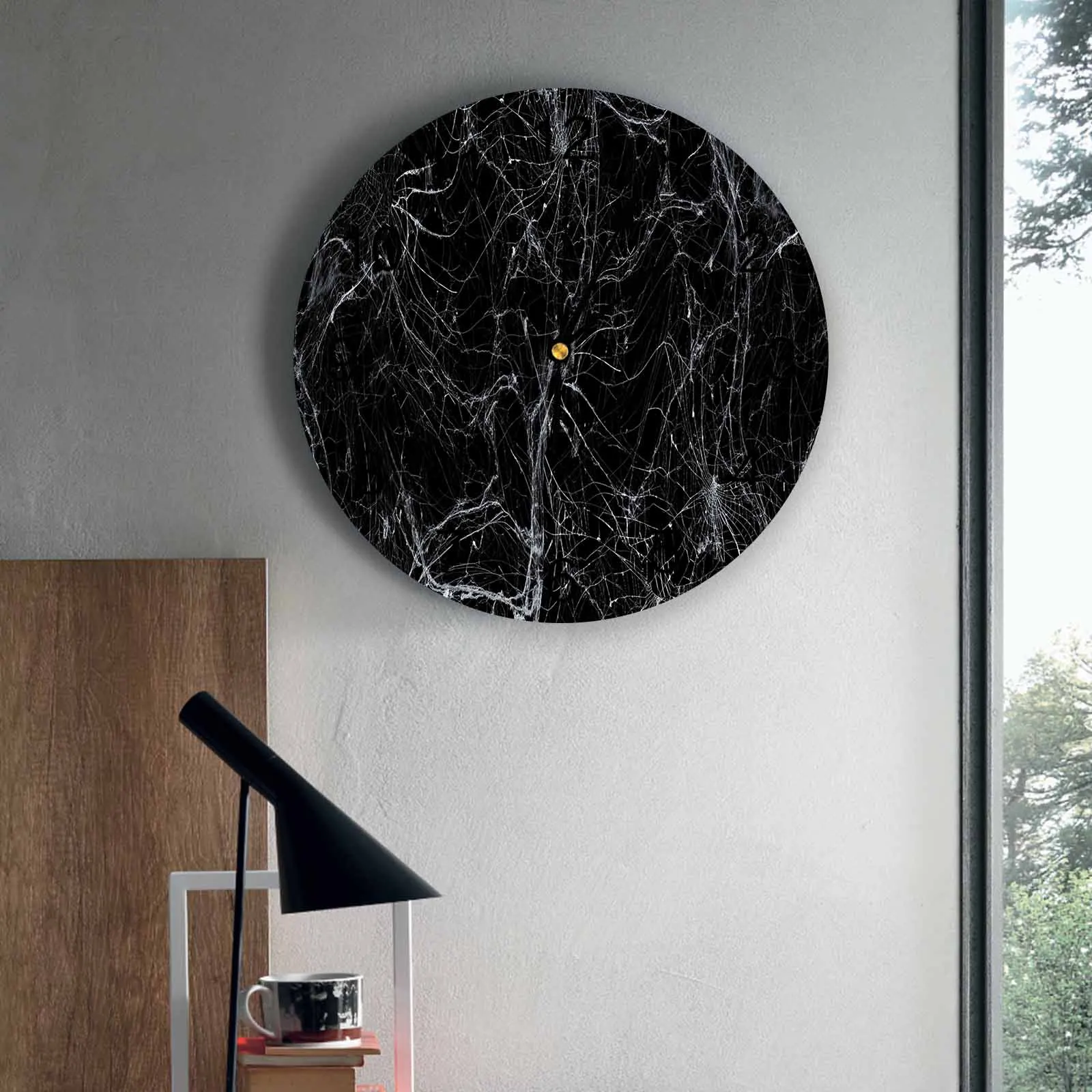 

Bedroom Wall Clocks Abstract Halloween Line Web Living Room Clocks Ornaments Baby Room Study Mute Wall Clocks
