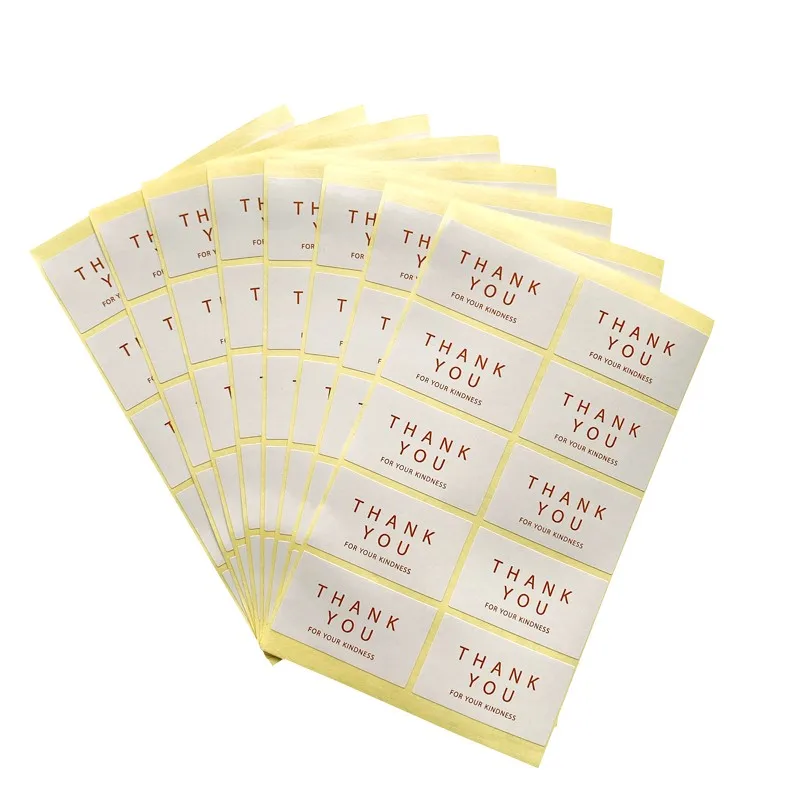 80pcs/lot 'THANK YOU FOR YOUR KINDNESS' Paper Seal Sticke Handmade Cookie Cake Gift Labels Stickers Kitchen Sweets Party Sticker