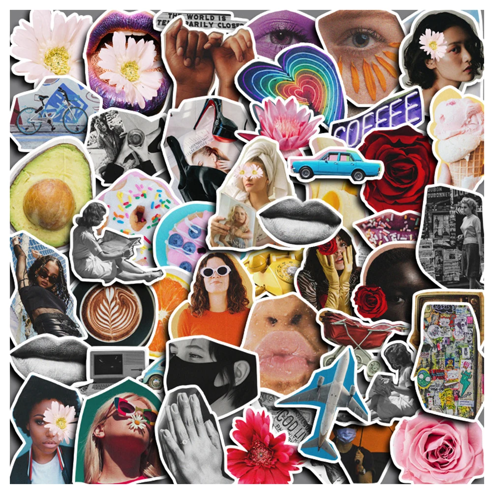 

10/30/50pcs INS Style American Retro Acidic Stickers Cool Girls Graffiti Decals DIY Luggage Phone Notebook Car Sticker Wholesale