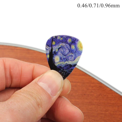 Púa de guitarra de celuloide con cielo estrellado, paleta de guitarra eléctrica acústica, 0,46mm, 0,71mm, 0,96mm, 1 unidad